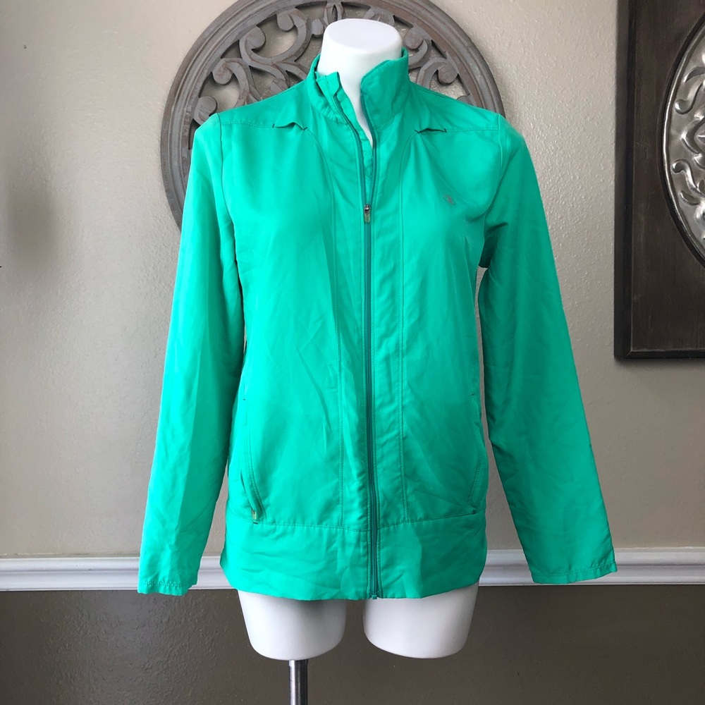 champion teal windbreaker size small